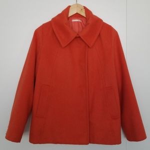 Orange wool swing coat
